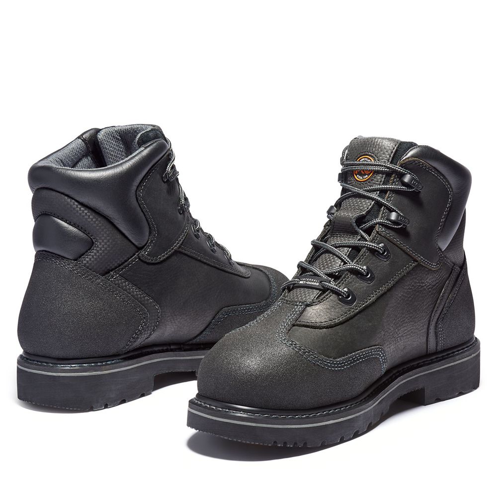 Timberland Mens Work Boots PRO® Met Guard 6\" Steel Toe - Black - India HU4825913